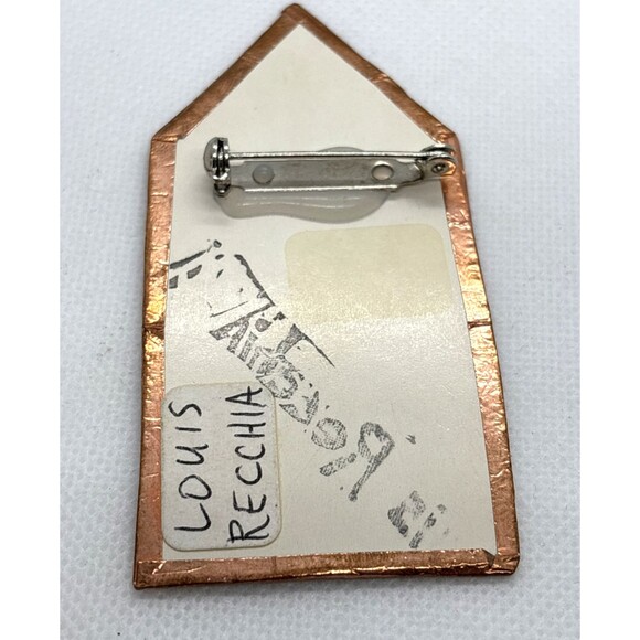 Vintage Louis Recchia Denver Artist Signed Whimsical‎ Handmade Pin Brooch Funky - Picture 5 of 9